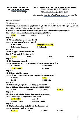 Kỳ thi trung học phổ thông quốc gia năm 2020 môn Hóa học